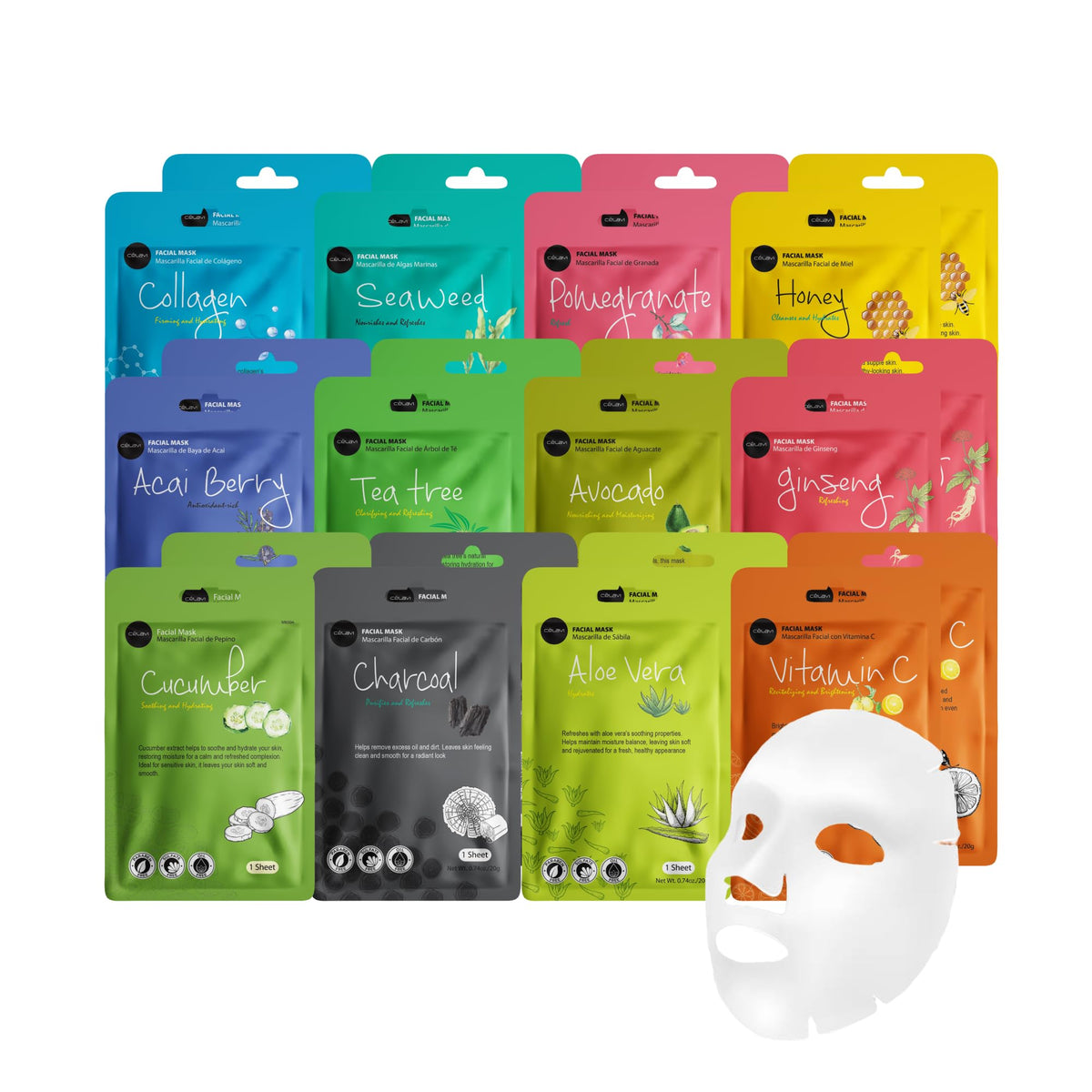 Celavi packaging front view showing box and variety label benefits