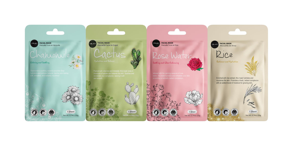 Celavi Cosmetics display of active ingredients highlighting ingredient variety benefit