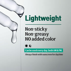 CELDYQUE applying serum to cheek, demonstrates calming and refining benefit