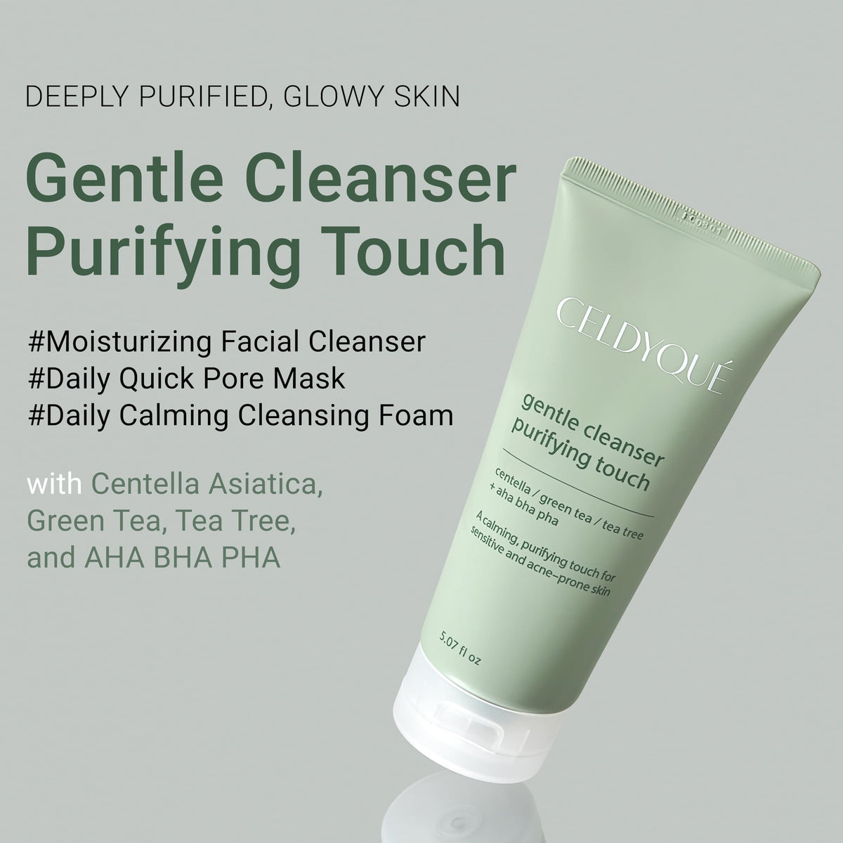 CELDYQUE creamy foam texture close-up for gentle non-stripping cleanse