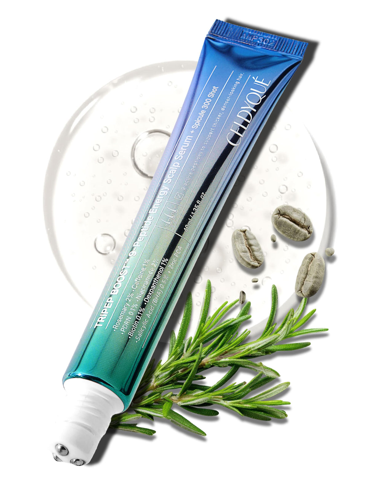 CELDYQUE front packaging showing roll-on bottle and benefits