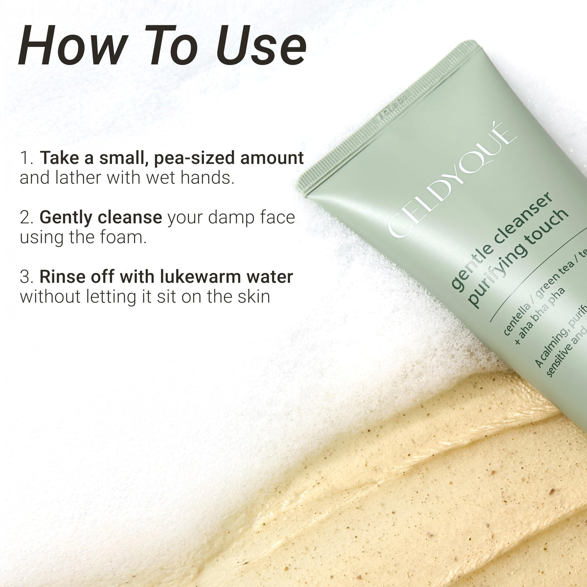 CELDYQUE label close-up showing key ingredients and formulation clarity