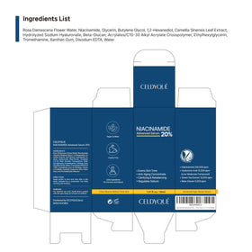 CELDYQUE boxed packaging with bottle showing shelf-ready presentation