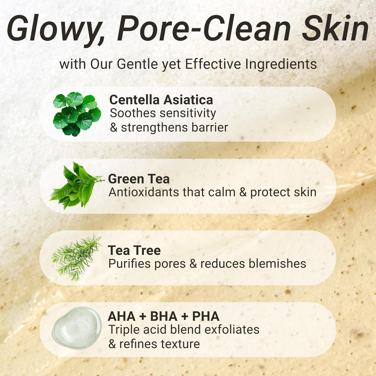 CELDYQUE cleanser poured on hand demonstrating lather and usage