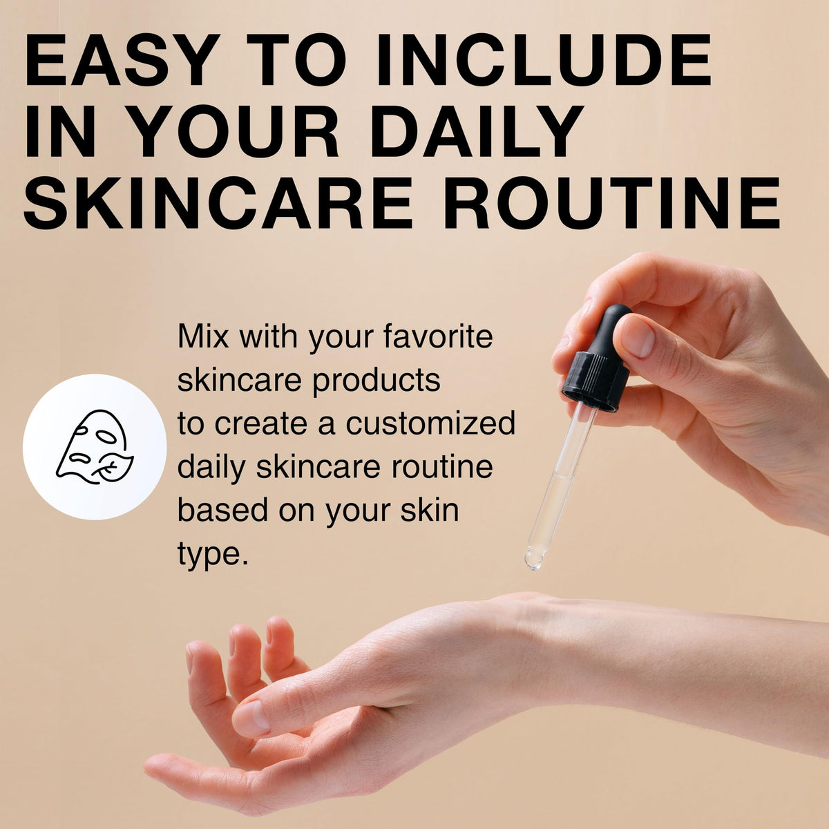 CELDYQUE bottle in hand showing size and easy daily use