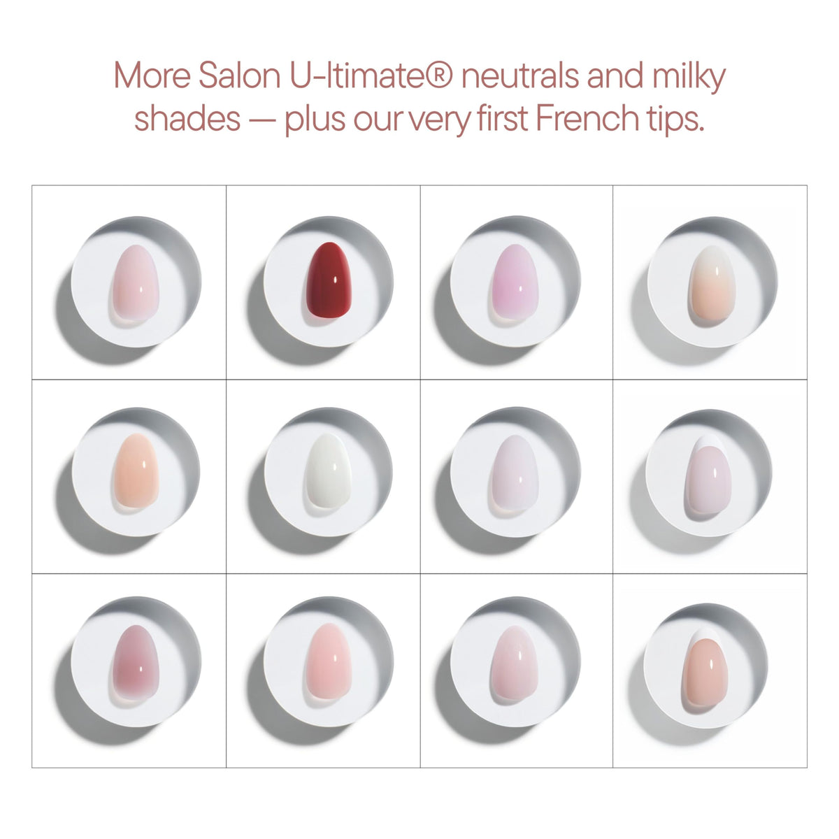 Celebritips Bare Milk nails beside ruler showing extra-short almond scale