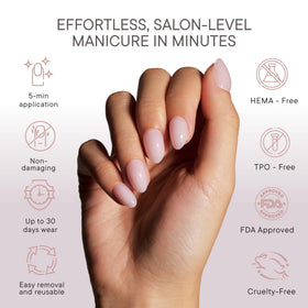 Celebritips U-edge detail under magnification, preventing lifting benefit