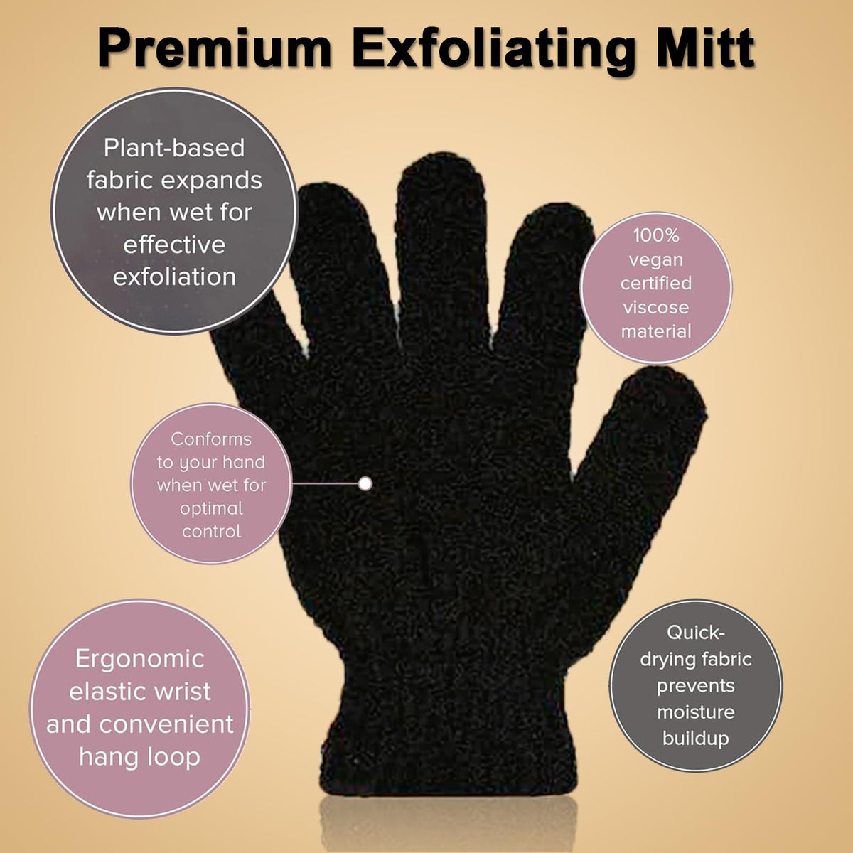 CeleCily exfoliating mitt foamy and wet illustrating prep benefits for smoother, longer-lasting tan