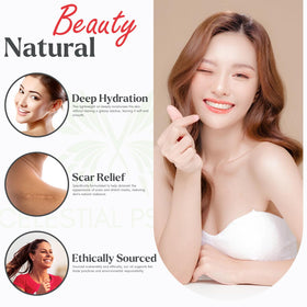 Celestial Psyché massaged into cuticles showing softened nails and conditioning