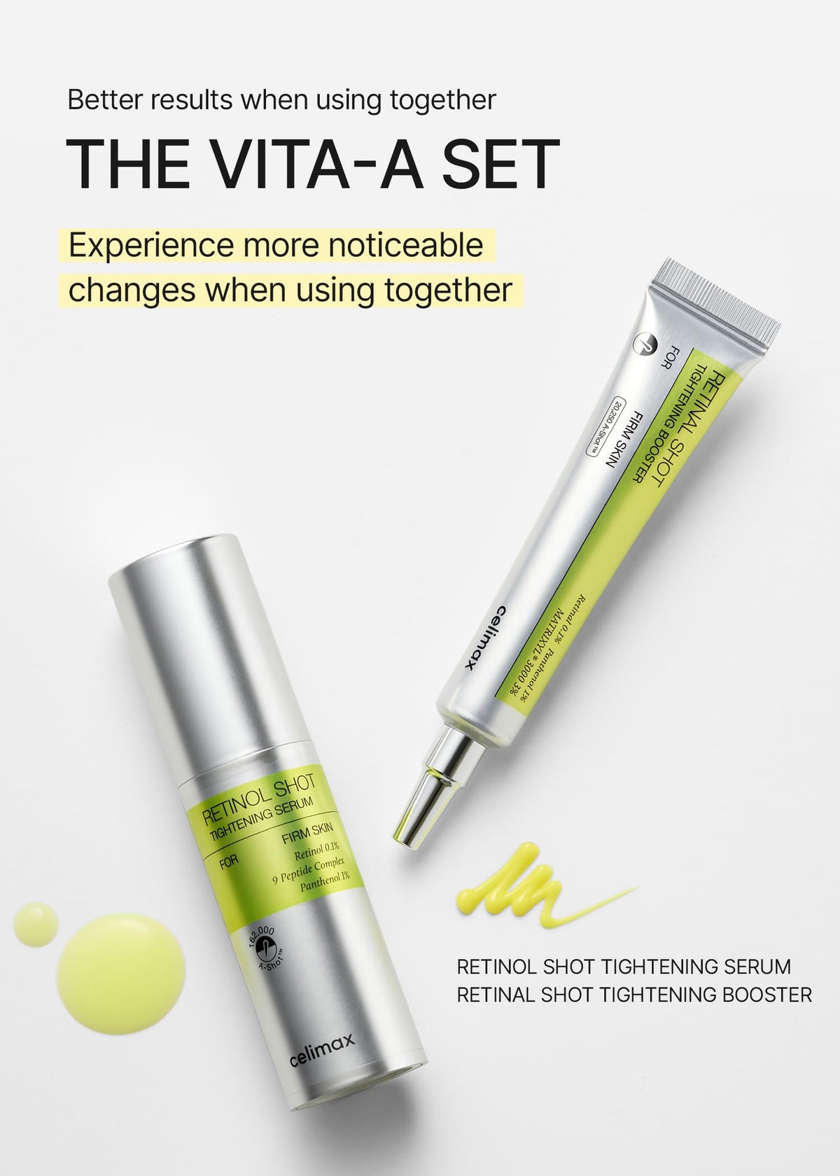 celimax conceptual before and after layout showing improved texture and refined pores