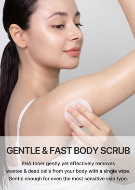 celimax pad in use on underarm demonstrating brightening and soothing effect