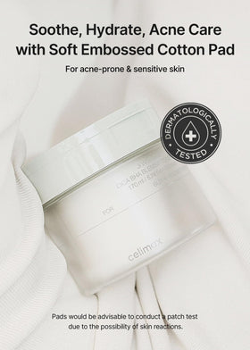 celimax pad in hand being applied to cheek demonstrating gentle exfoliation