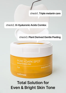 celimax applying pad to cheek for gentle exfoliation and brightening