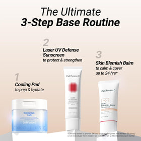 Cell Fusion C on a bathroom vanity amid skincare items conveying gentle routine benefit