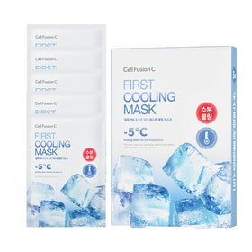 Cell Fusion C front packaging showing 5 cooling sheet masks and benefits
