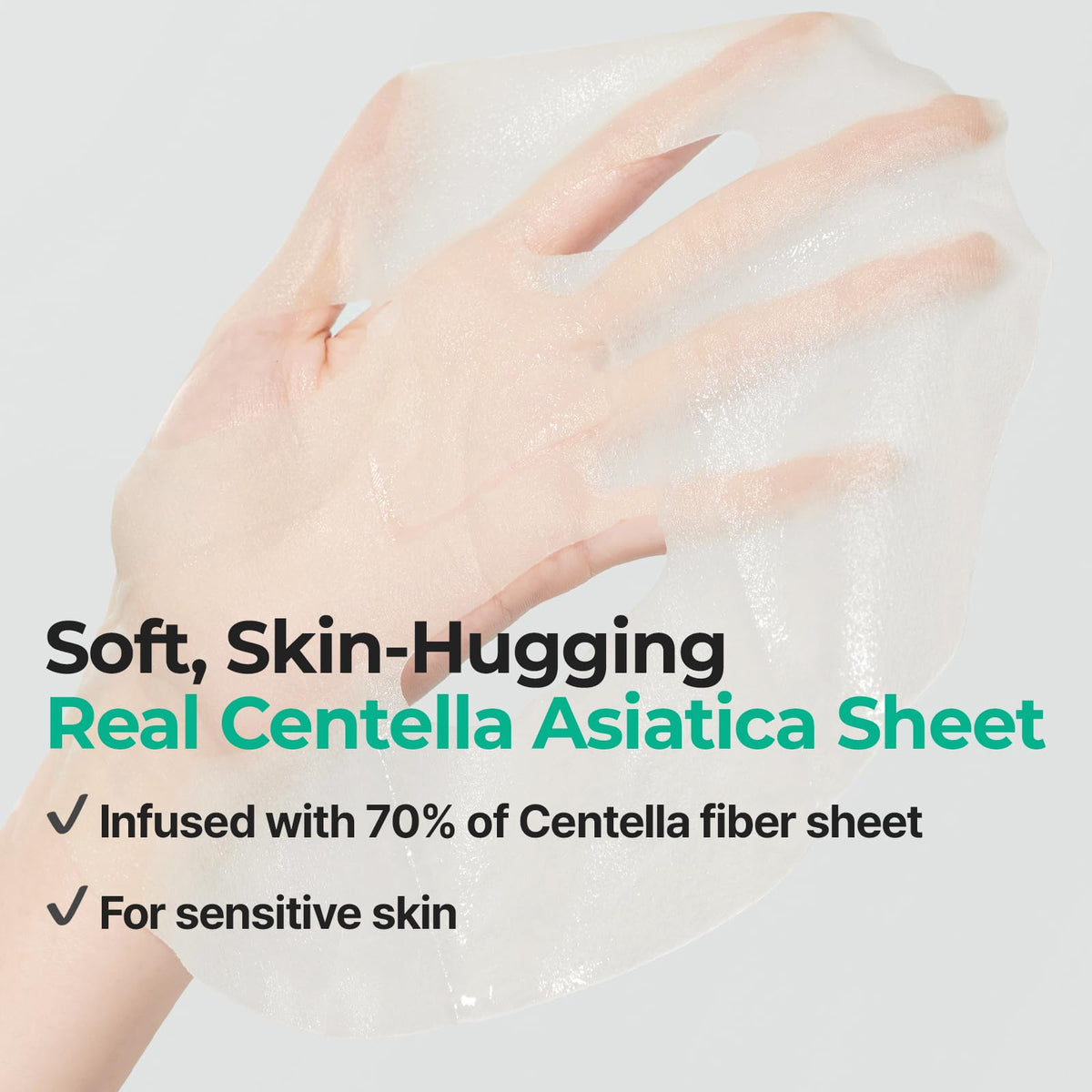 Cell Fusion C mask on model demonstrating even application and cooling effect
