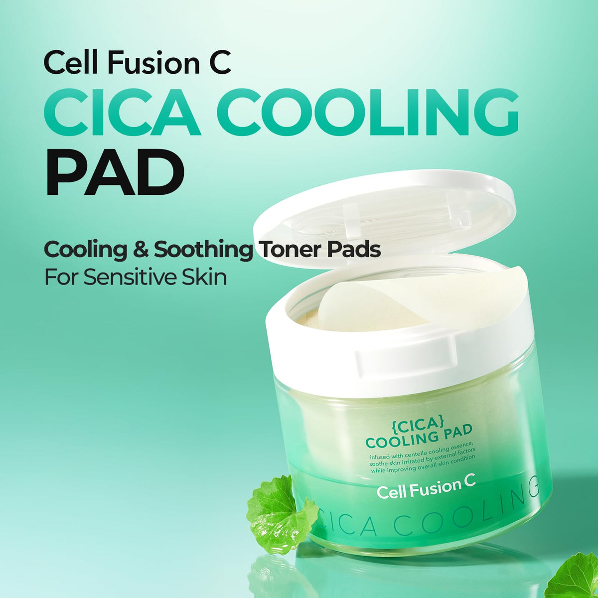 Cell Fusion C open container with single pad lifted for easy use