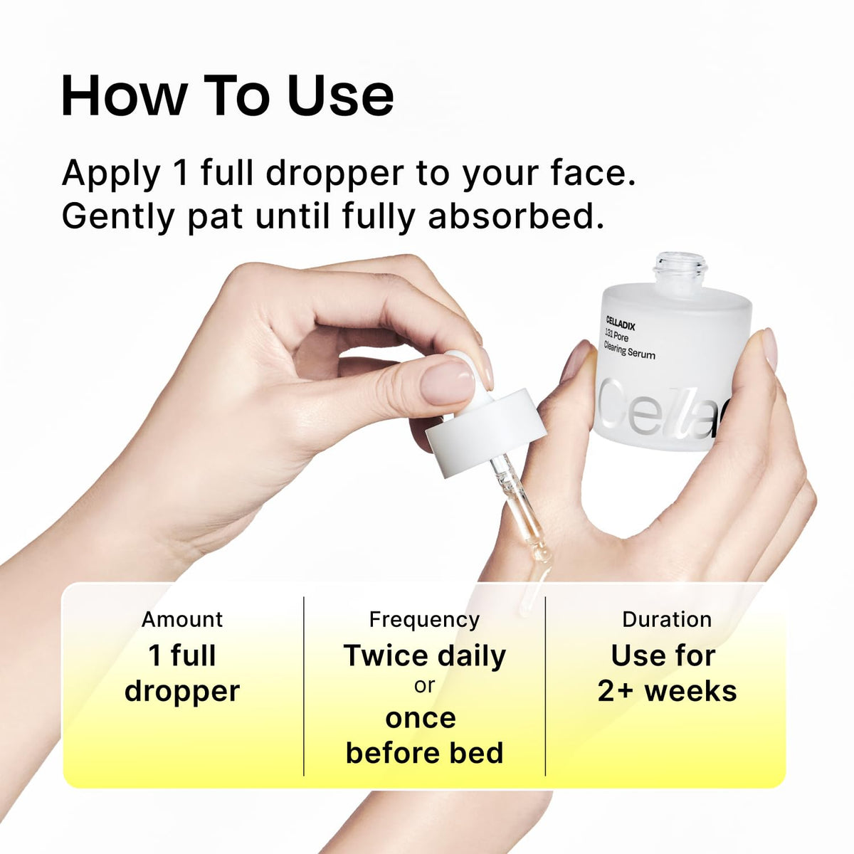 Celladix before and after pore visualization example, indicates reduced visible congestion