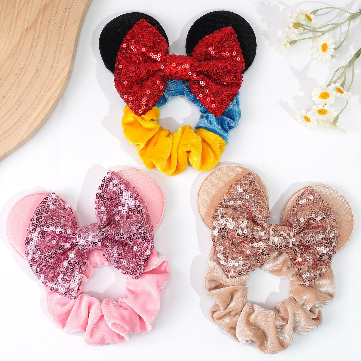 CellElection scrunchie worn in ponytail demonstrating secure comfortable hold
