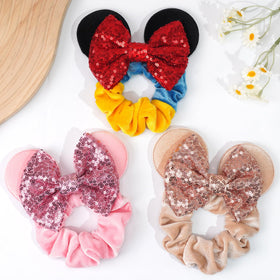 CellElection scrunchie worn in ponytail demonstrating secure comfortable hold