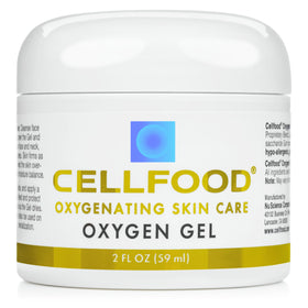 Cellfood oxygen gel front packaging shows compact 2 fl oz tube and branding benefit