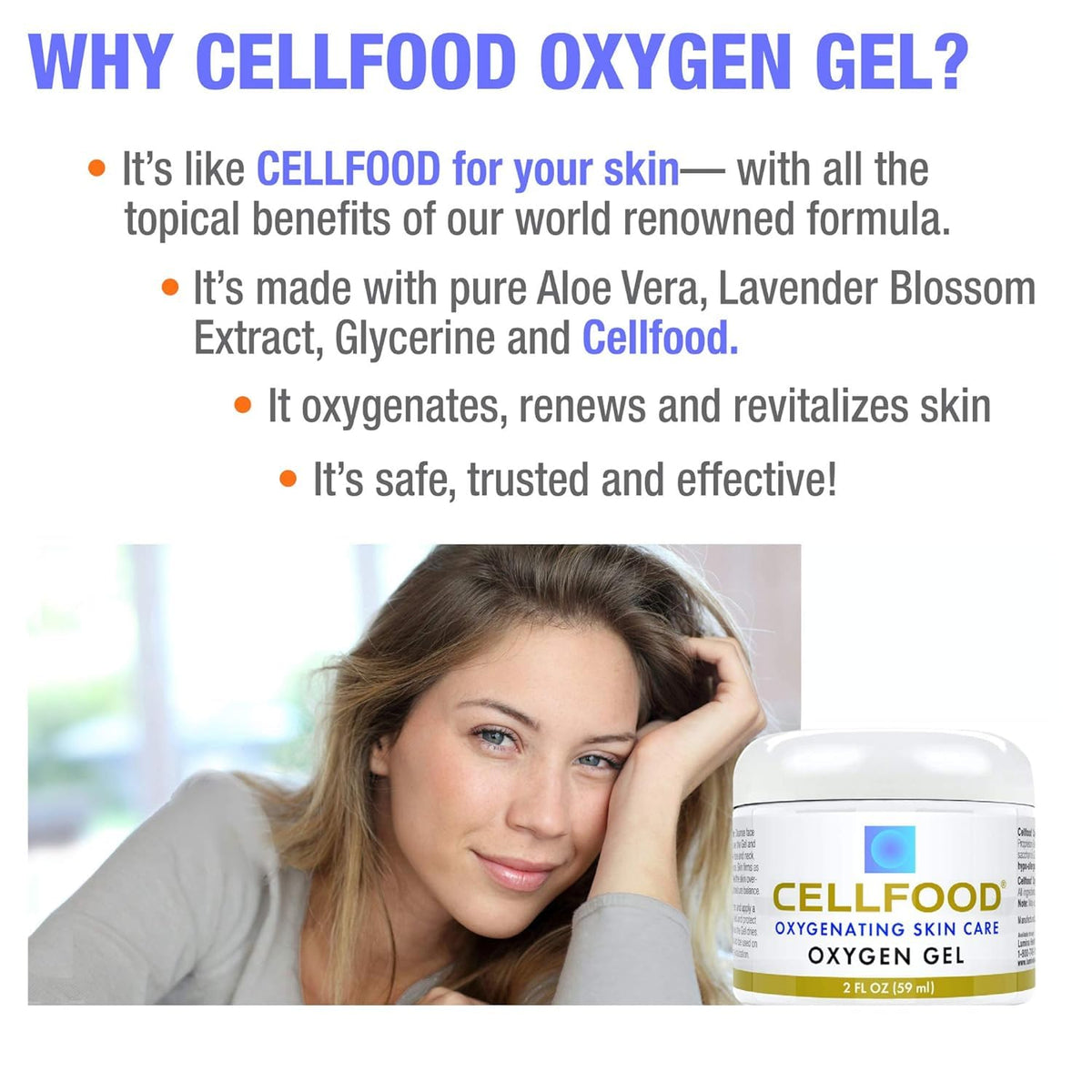 Cellfood oxygen gel tube with cap open highlighting easy-dispense and travel convenience