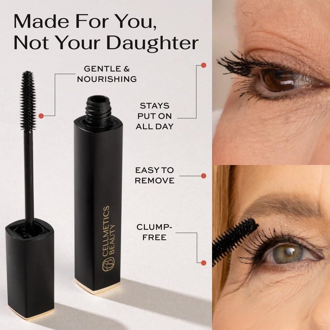 Cellmetics mascara brush detail highlights ergonomic design for steady grip