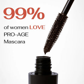 Cellmetics mascara in use lifestyle image showing older woman applying for lifted lashes