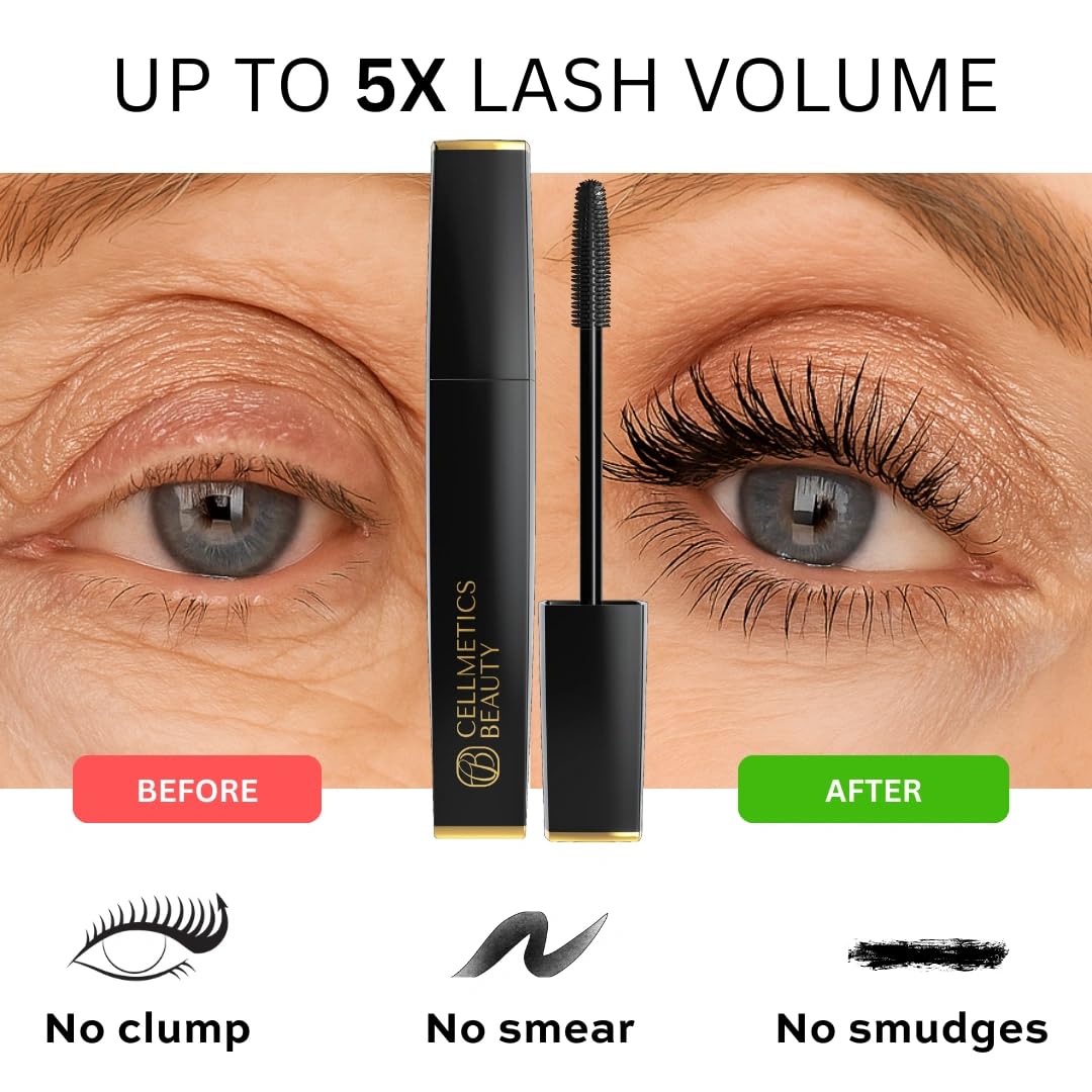 Cellmetics mascara wand closeup shows precise bristles for controlled application