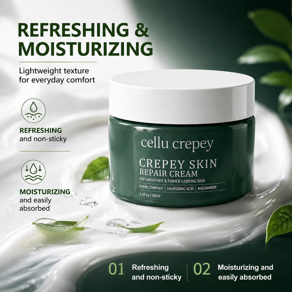Cellu Crepey in bathroom setting showing daily routine use and elegant shelf presence