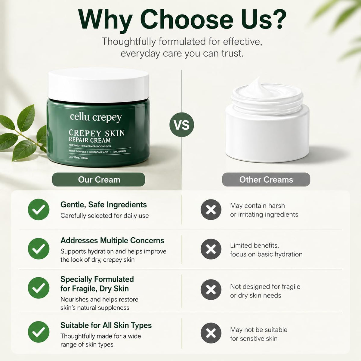 Cellu Crepey jar next to common objects to show size and travel-friendly convenience