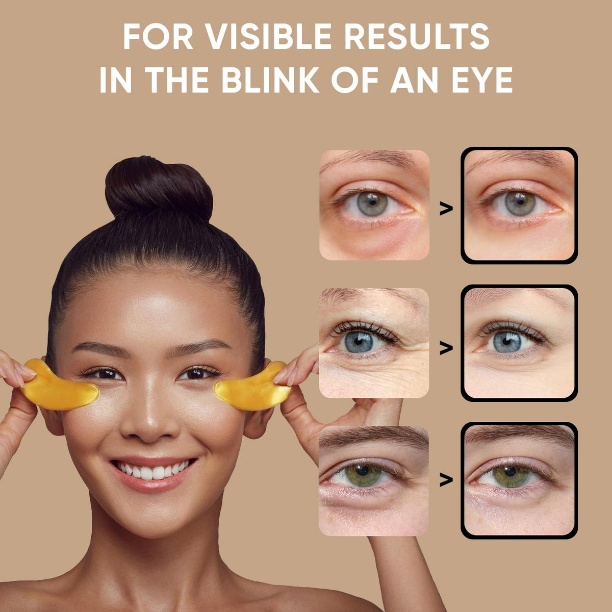 CÉLOR applied under-eye on model demonstrating comfortable, contouring fit