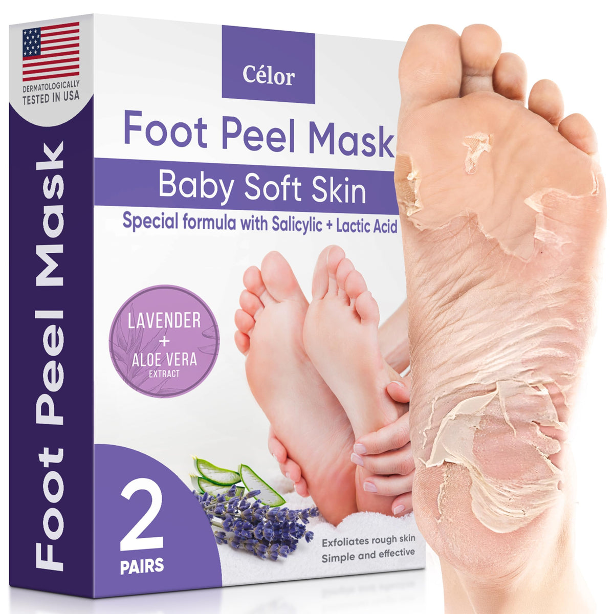 CÉLOR front box showing product packaging and pair count, clear benefit of convenience