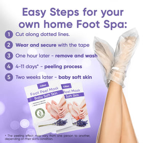 CÉLOR foot mask applied on feet in living room showing comfortable at-home use