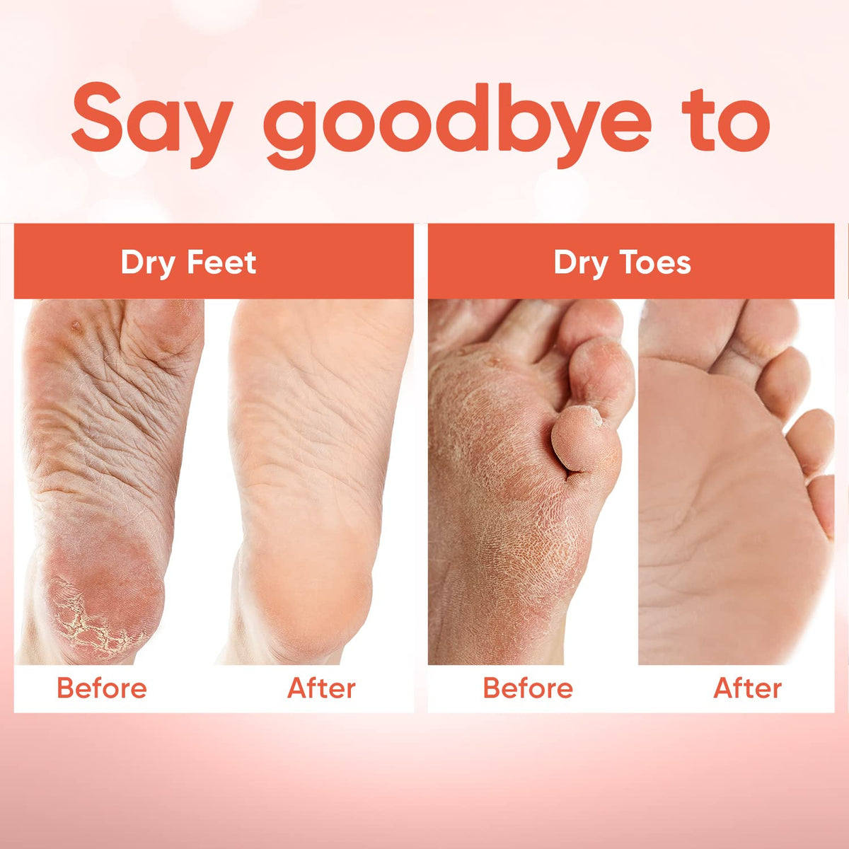CÉLOR size comparison image showing bootie fit on different foot sizes for universal use