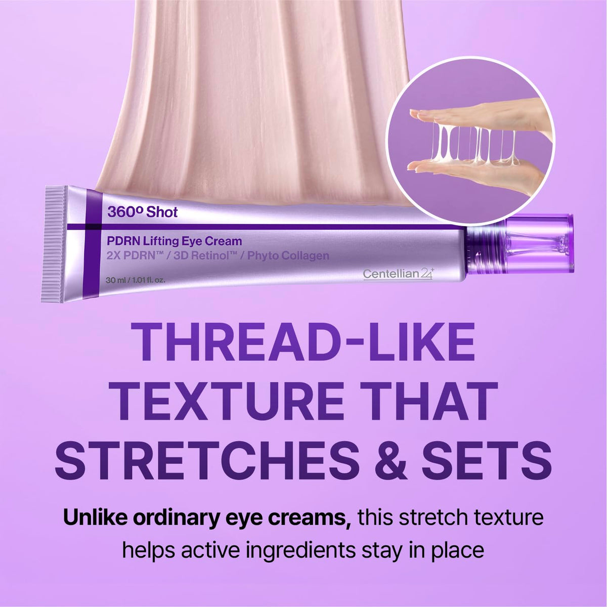CENTELLIAN 24 being applied under eye to reduce puffiness