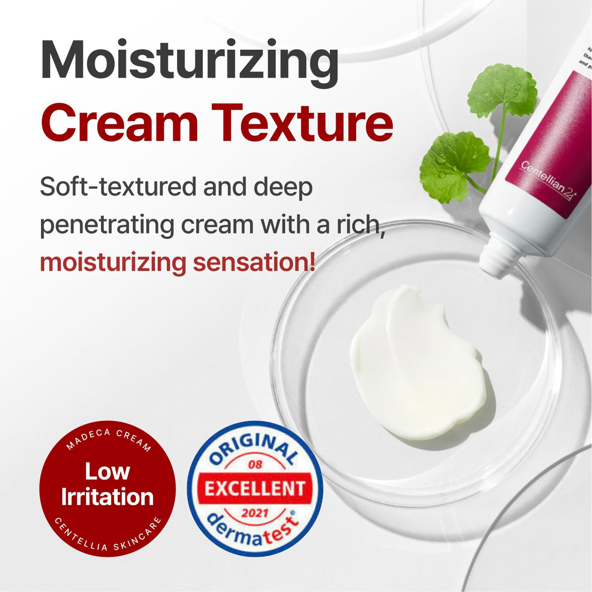 CENTELLIAN 24 with centella leaves showing botanical source and soothing benefit