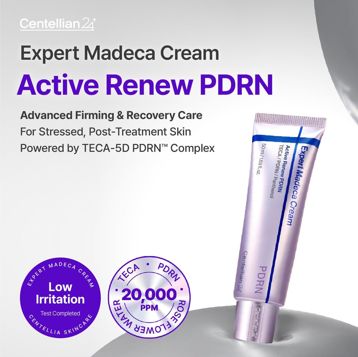 CENTELLIAN 24 open jar texture showing creamy finish benefit: lightweight absorption