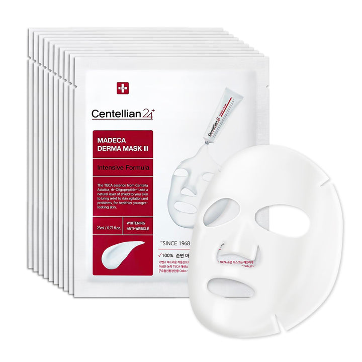 CENTELLIAN 24 front packaging showing 10-piece intensive mask benefits