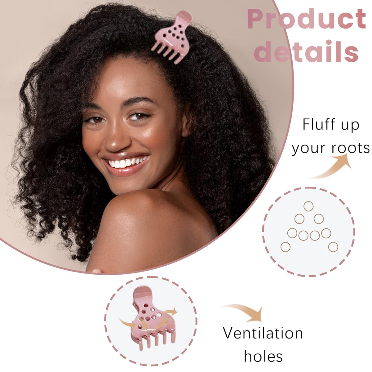 Ceoyiler clip placed at hair roots demonstrating visible lift and fuller silhouette benefit