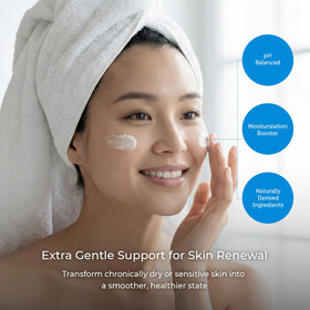 Ceramedx application on hands showing quick absorption and softer skin benefit
