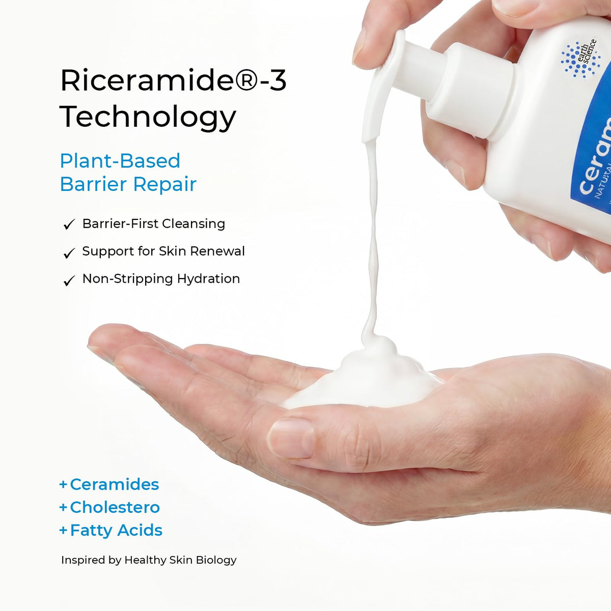 Ceramedx gentle foam texture close-up highlighting soft, non-drying lather