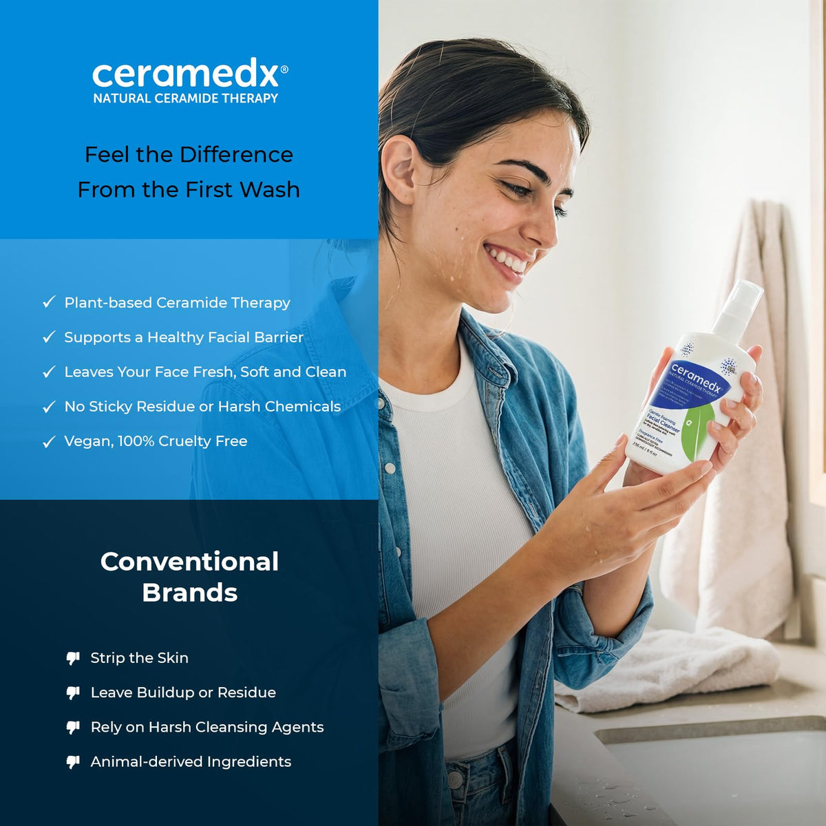 Ceramedx label detail showing ingredients and fragrance-free benefit