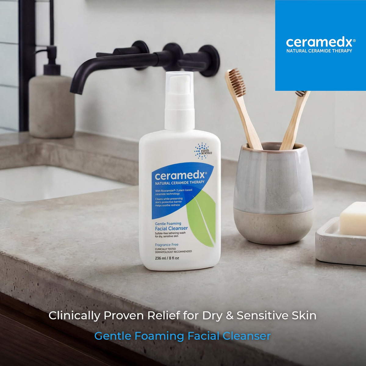 Ceramedx pump action close-up demonstrating easy dispensing and control