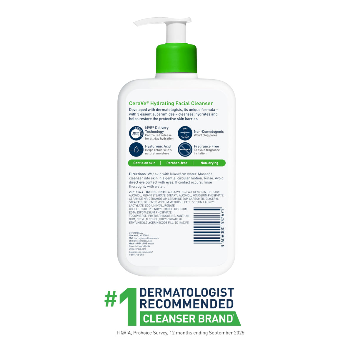 CeraVe 16 oz bottle beside hand for size scale and value indication