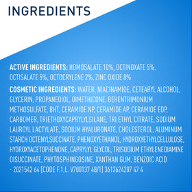 CeraVe AM label close-up highlighting active ingredients and SPF information