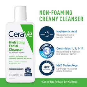 CeraVe AM lotion pump dispensing showing quick-absorbing SPF benefit