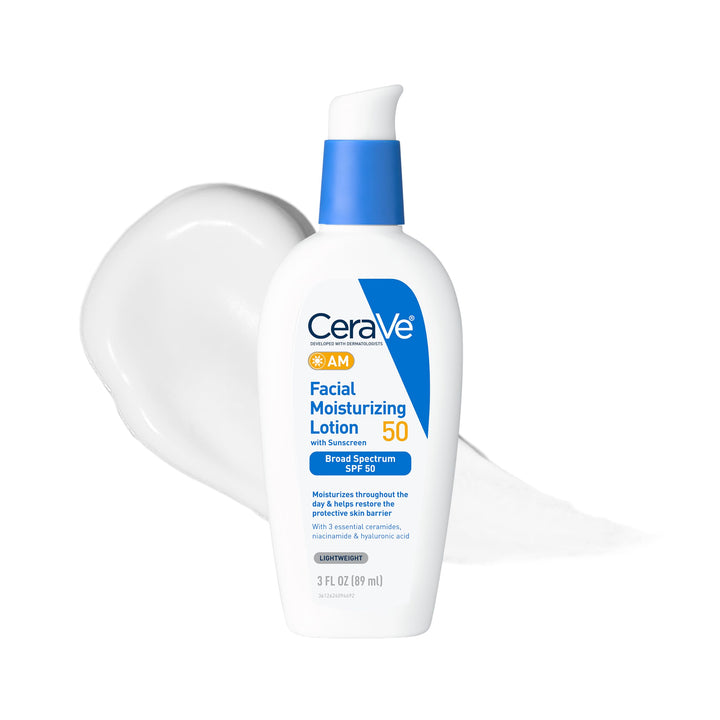 CeraVe front packaging showing SPF 50 and key benefits