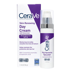CeraVe front packaging showing product benefits and SPF for daily protection