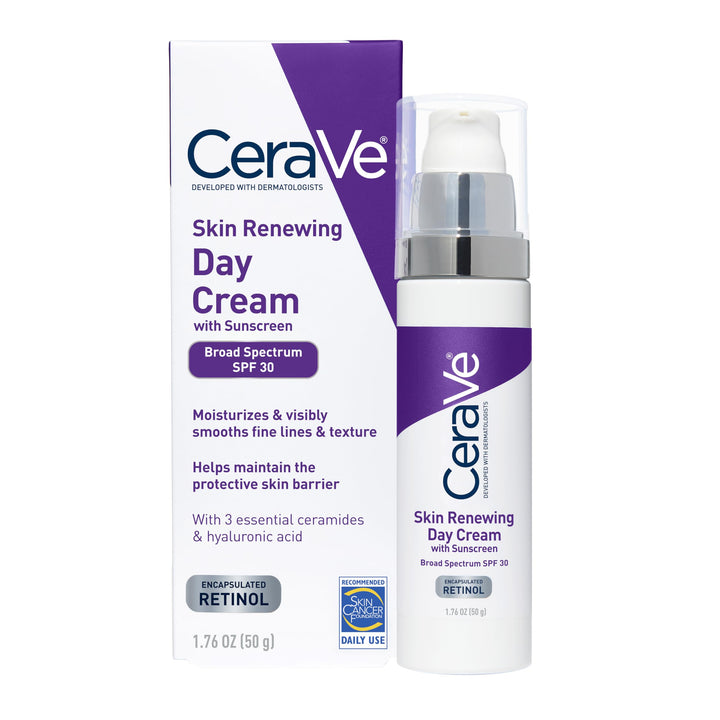 CeraVe front packaging showing product benefits and SPF for daily protection